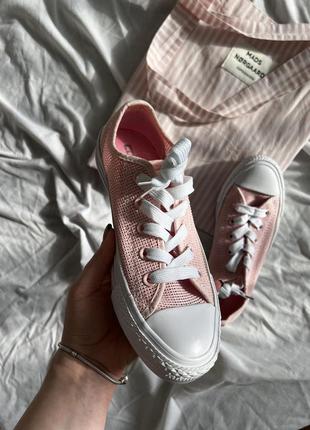 Милые розовые кеды converse размер 36,5 = 23 см3 фото