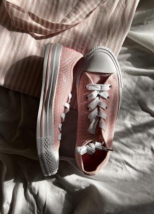 Милые розовые кеды converse размер 36,5 = 23 см6 фото