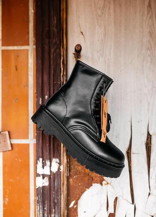 Ботинки женские мартинсы жадон на платформе чёрные dr martens jadon black