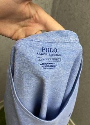 Голубая футболка от бренда polo ralph lauren5 фото