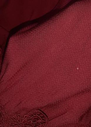 1+1=3 фирменная бордовая свободная легкая блуза с кружевом new look, размер 46 - 4810 фото
