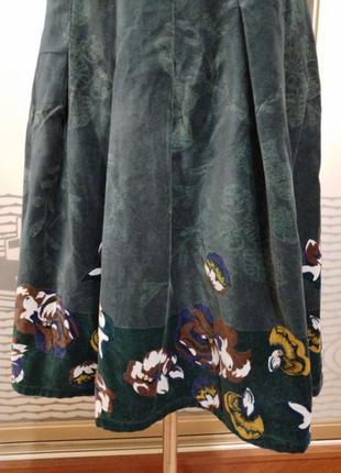 Брендовая натуральная велюровая юбка на подкладке7 фото