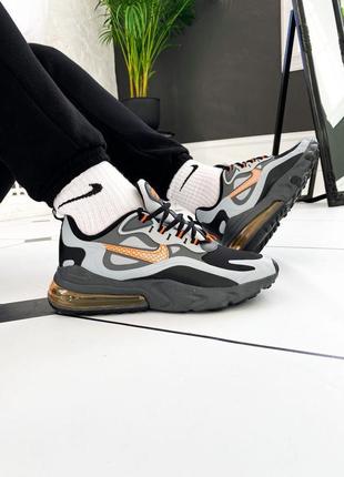 Nike air max 270 react winter wolf grey/total orange-black💥