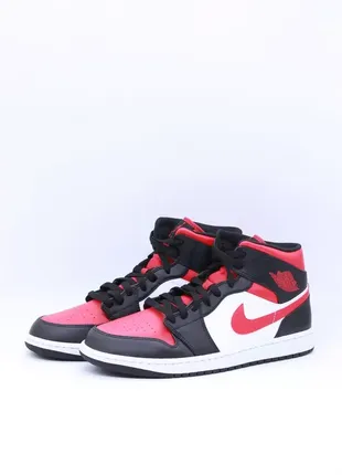 Кросівки nike air jordan 1 mid bred toe1 фото