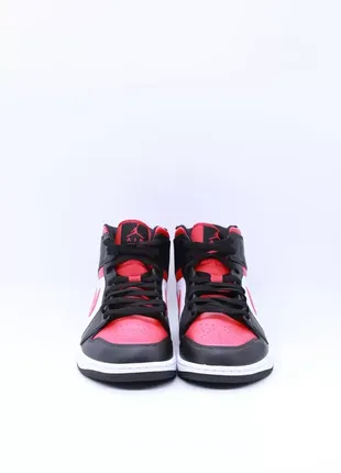 Кросівки nike air jordan 1 mid bred toe2 фото