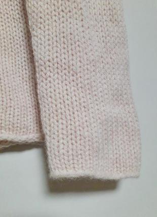 Кашемировый свитер светр гольф люкс lu ren крупной вязки мягенький нежно розовый/пудровый2 фото
