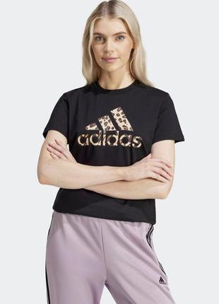 Футболка з леопардовим принтом adidas