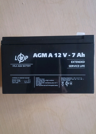 Аккумулятор свинцово-кислотный agm 12v 7ah новый