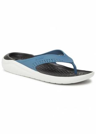 Крокс лайтрайд вктнамки флип голубые crocs literide flip blue/almost white3 фото