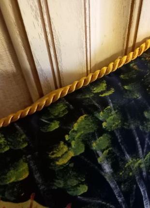 Вінтаж  подушка з ручним розписом атлас парча золото4 фото
