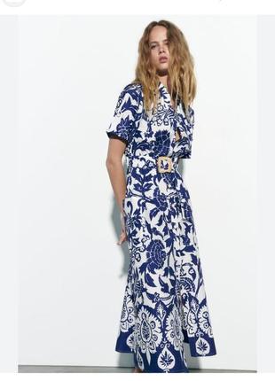 Zara 🔥 -60% сукня котон принт s, m4 фото