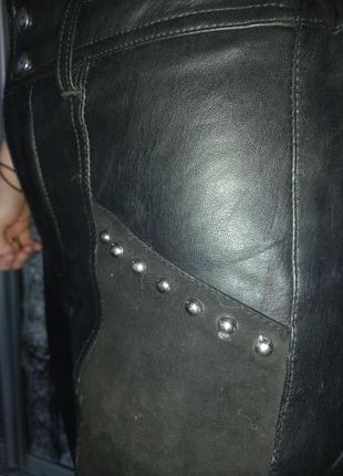 Штани з екошкіри та замшу bershka на дівчинку 158 см, джогери6 фото