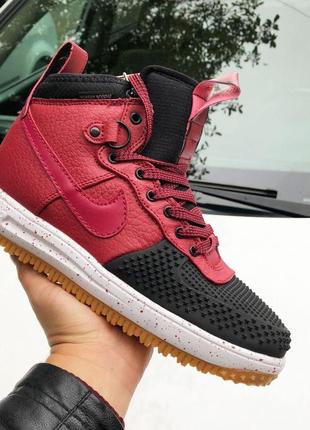 Р.43,44,45,46 кросівки nike lunar force 1 duckboot (червоно/чорні) ks 9921