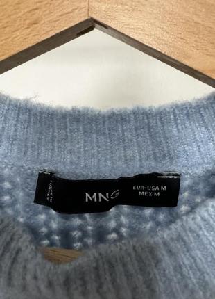 Вязаный голубой свитер от бренда mango. размер м.3 фото