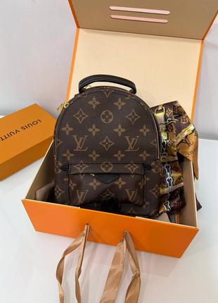 Рюкзак louis vuitton mini  канва / шкіра  коробка , пильовик , картки , хустка , стрічка