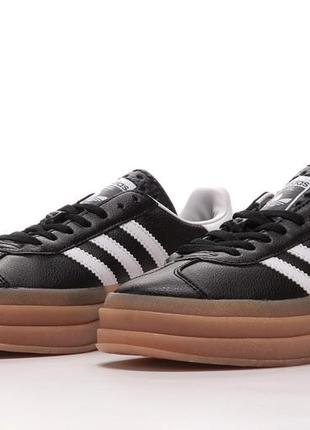 Кроссовки женские в стиле adidas gazelle bold адидас газель болд черные кеды