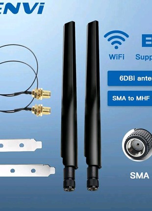 Антени 6 дбі для wi-fi адаптерів м.2 (intel ax200/201/210/211...