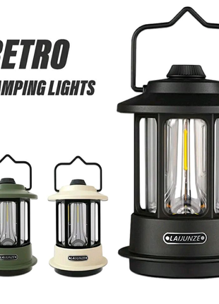 Акумуляторний кемпінговий ліхтар.  ретро ліхтар. настільна лампа