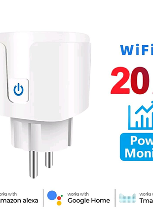 Wi-fi розетка 20 а. розумна розетка. лічильник спожитої електроенергії