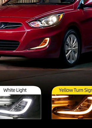 Протитуманні фари hundai accent 2010-2020. денні ходові вогні