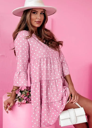 Платье женское легкое софт горох 6 цветов  42-44,44-46, 48-50, 52-54 rin2316-715/716tве