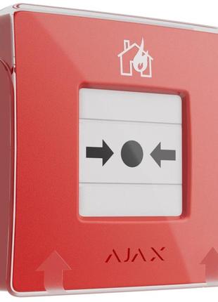 Бездротова настінна кнопка для активації пожежної тривоги ajax manualcallpoint (red)