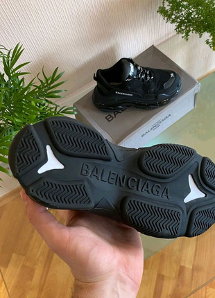 Balenciaga triple s clear sole black (чорні)6 фото