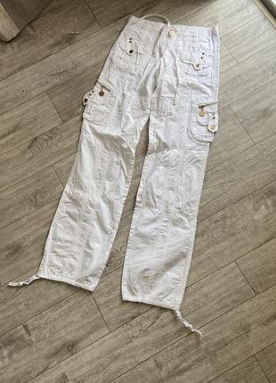 Белые брюки коттон s 42-44 (25-26 размер)
