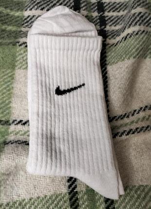 Шкарпетки nike, високі білі шкарпетки найк 41 - 44 розмір, білі шкарпетки тонкі, літні - весняні. виготовлені з натуральної бавовни2 фото