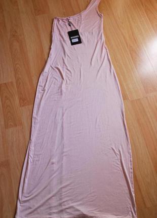 Плаття в підлогу nude на одне плече з розрізом попереду missguided3 фото