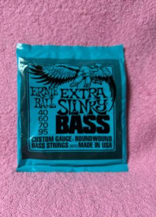 Струни для бас-гітари ernie ball 2835 extra slinky nickel wound 4