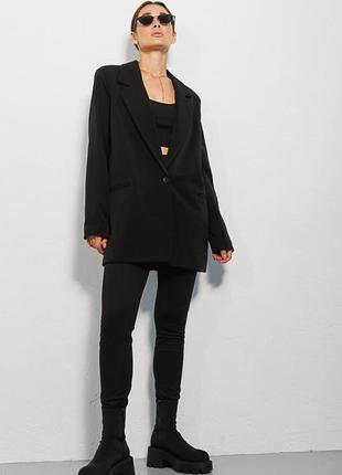 Базовый однобортный пиджак черного цвета