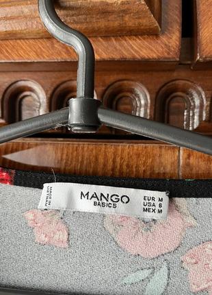 Платье черное в красные цветы mango2 фото