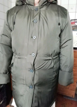 Куртка колір хакі з підстібкою нова пальто1 фото