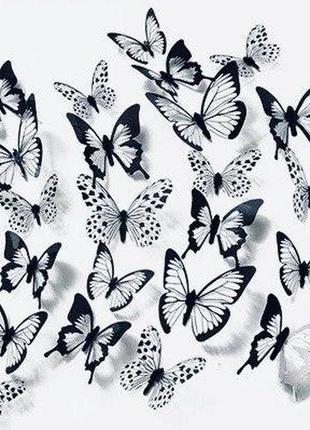 Настенные наклейки 3d, декоративные бабочки1 фото
