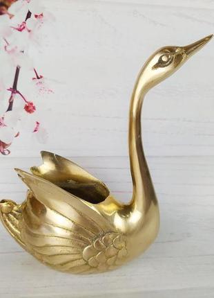 Бронзовая ваза старинная антиквариат лебедь. германия
