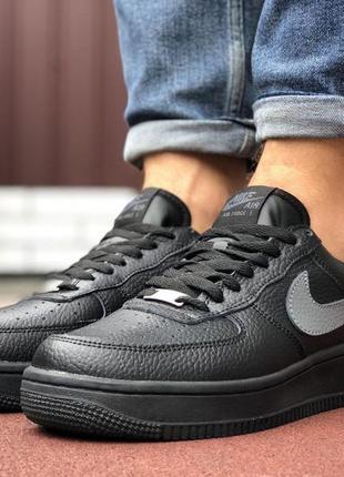 Р.41 кросівки nike air force (чорно/сірі) зима ks 9926