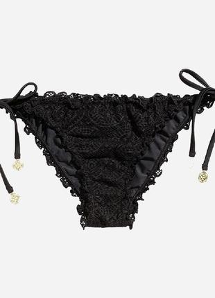 Стильные кружевные черные бикини бразильяно плавочки низ купальника h&amp;m