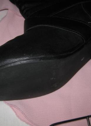 Удобные боты натуральные кожаные сапоги укороченные черные на широкую икру демисезон англия 67 фото