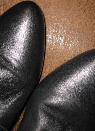 Удобные боты натуральные кожаные сапоги укороченные черные на широкую икру демисезон англия 69 фото