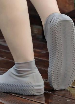 Силиконовые чехлы бахилы для обуви от дождя и грязи myellow g2-01048 m 37-41 серый2 фото