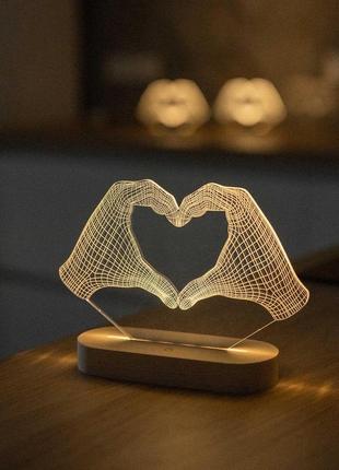 Ночник для влюбленных, беспроводной на аккумуляторе, ночник с сенсорной кнопкой, признание в любви