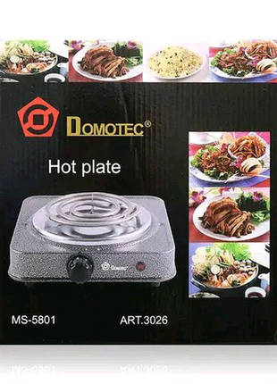 Электроплита спиральная плита настольная domotec ms-5801 1000w