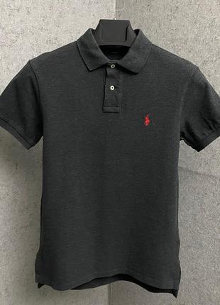 Серая футболка поло от бренда polo ralph lauren2 фото