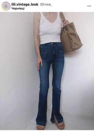 Джинси кльош  з кишенями з розрізами zara4 фото