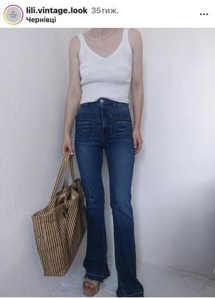 Джинси кльош  з кишенями з розрізами zara3 фото