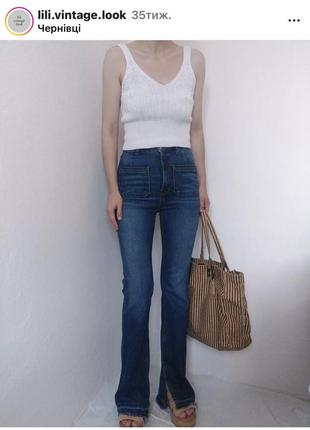 Джинси кльош  з кишенями з розрізами zara2 фото
