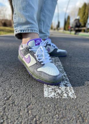 Nike sb dunk low x otomo katsuhiro grey beige purple2 фото