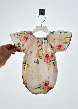Нарядное боди на модную девочку 56-62 (1-3  мес)