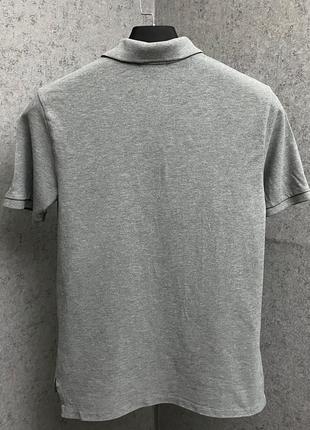Сіра футболка поло від бренда polo ralph lauren4 фото